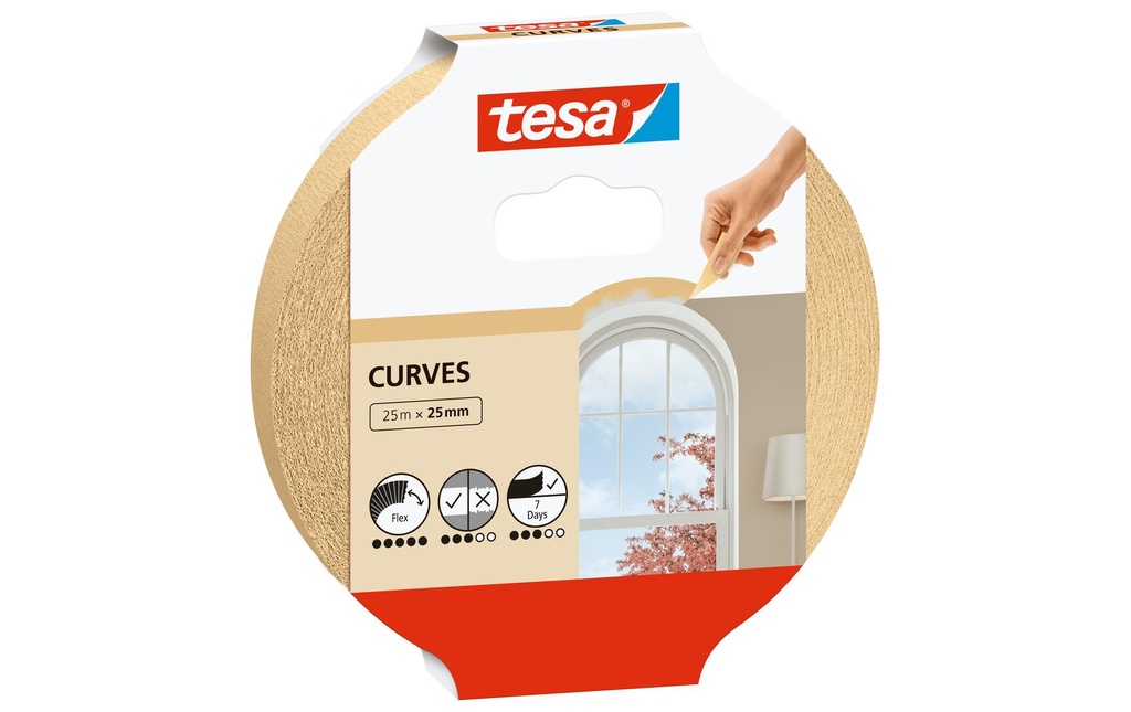 TESA Ruban à masquer KURVEN25mmx25m (25 pces)