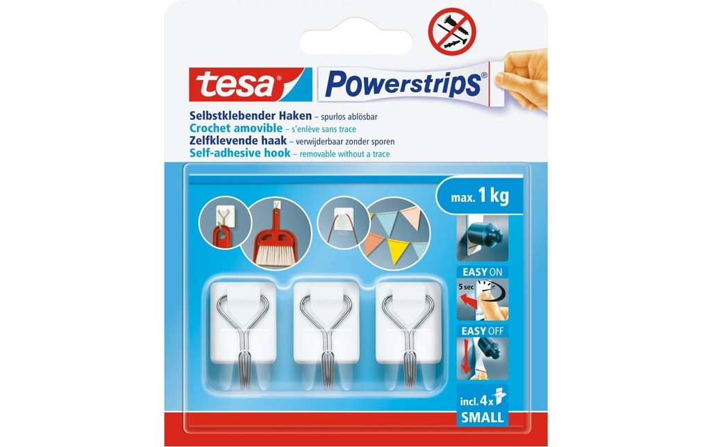 TESA Powerstrips Wired Hook S blanc (3 pces)