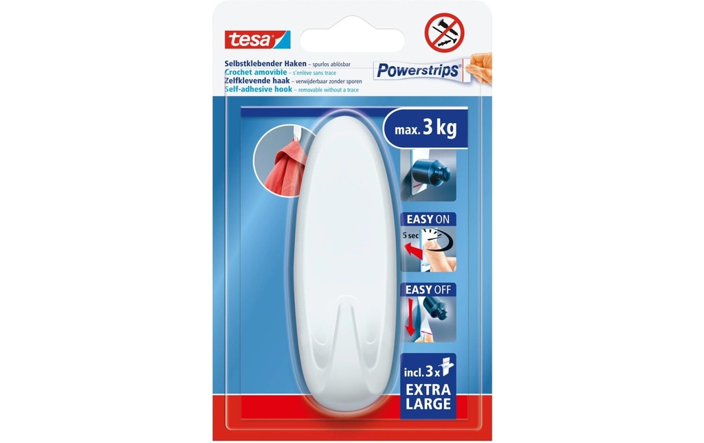 TESA Powerstrips crochet XL oval bl