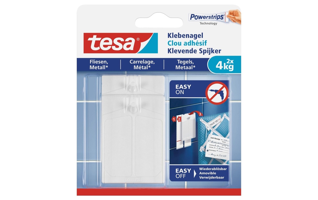 TESA Powerstrips carrelage clou 4kg (2 pces)