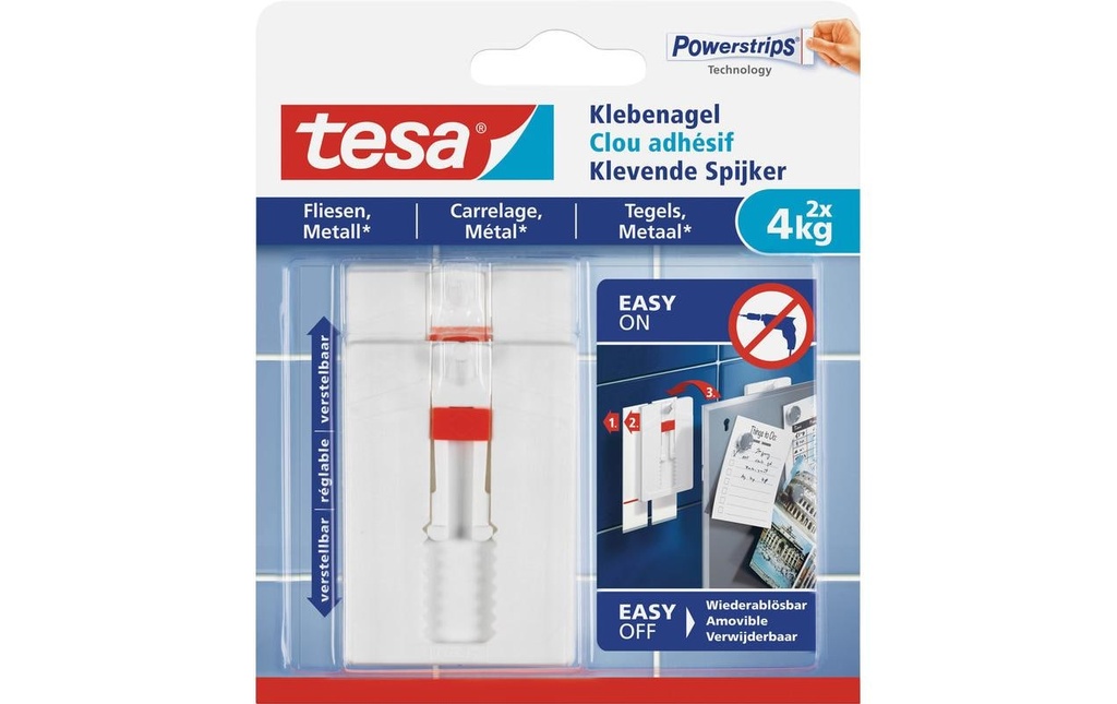 TESA Powerstrips clou réglable 4kg