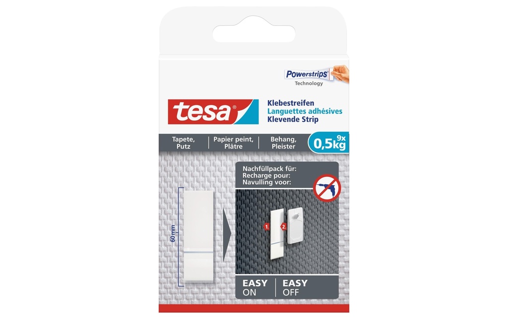 TESA Powerstrips tapis.&crépi 0.5kg (9 pces)