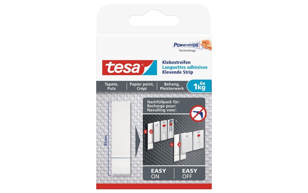TESA Powerstrips tapiss.&crépi 1kg (6 pces)