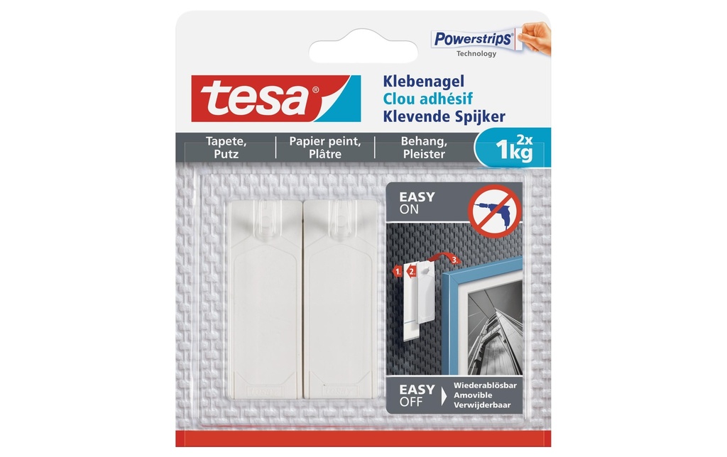 TESA Powerstrips clou tap.&crép.1kg (2 pces)