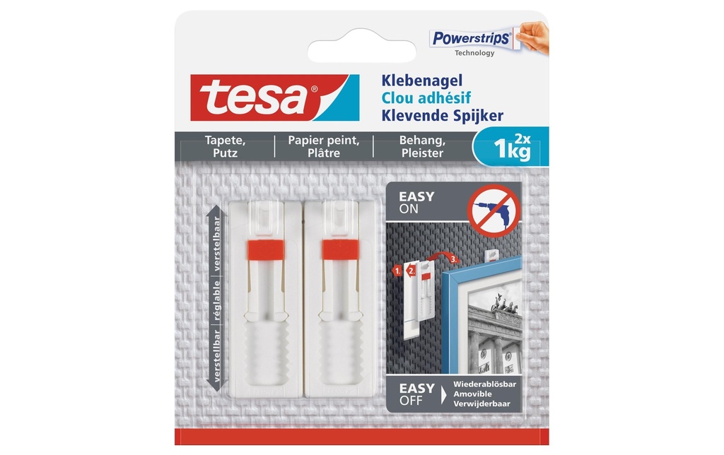 TESA Powerstrips clou tap.&crép.1kg (2 pces)