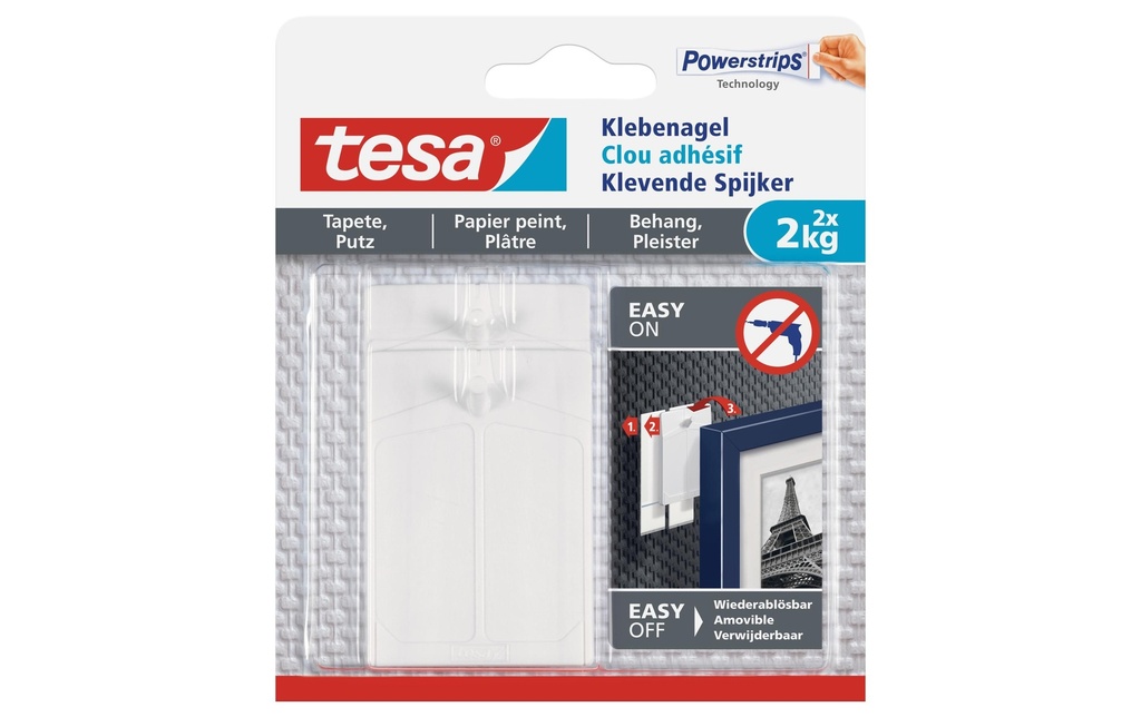 TESA Powerstrips clou tap.&crép.2kg