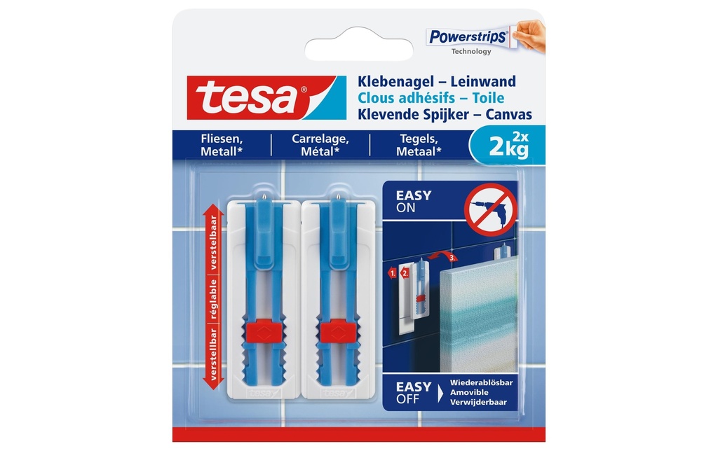 TESA Powerstrips clou adh.carrella. (2 pces)