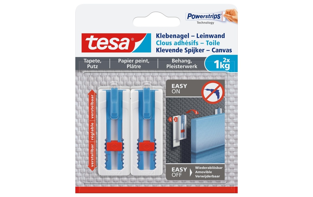 TESA Powerstrips clou adh.tapisser. (2 pces)