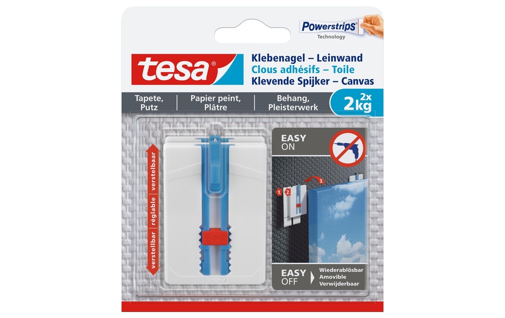 TESA Powerstrips clou adh.tapisser. (2 pces)