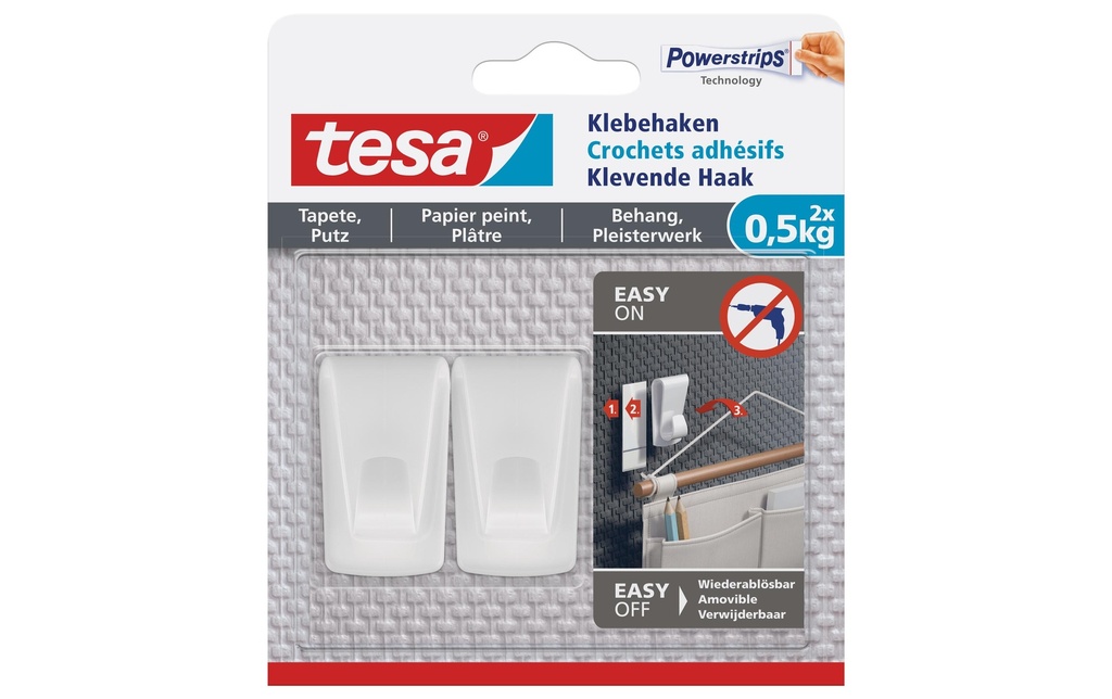 TESA Powerstrips croch.deco tapisse (2 pces)
