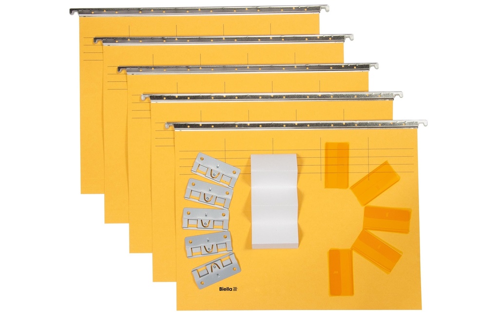 [102714551] BIELLA Doss.susp.Orig.A4 set à 5p jau (5 pces)