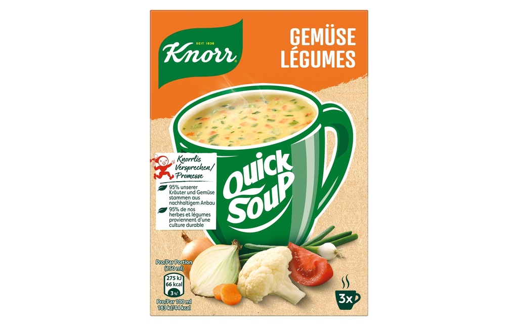 KNORR QuickSoup crème végétale 44g (3 pces)