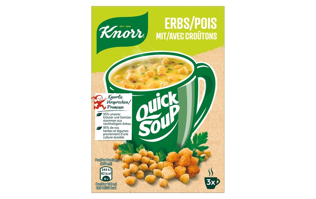 KNORR QuickSoup pt.pois av.croût.62g (3 pces)