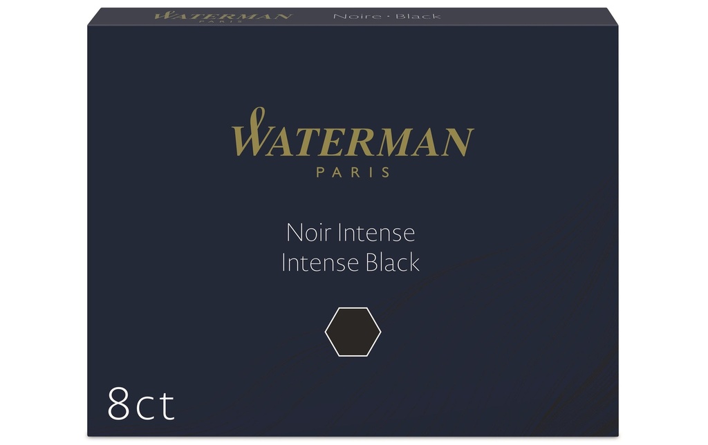WATERMAN Cartouch.d'encre stand.23 noir (8 pces)