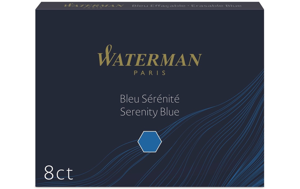 WATERMAN Cart.d'encre stand.23 bleu roy (8 pces)
