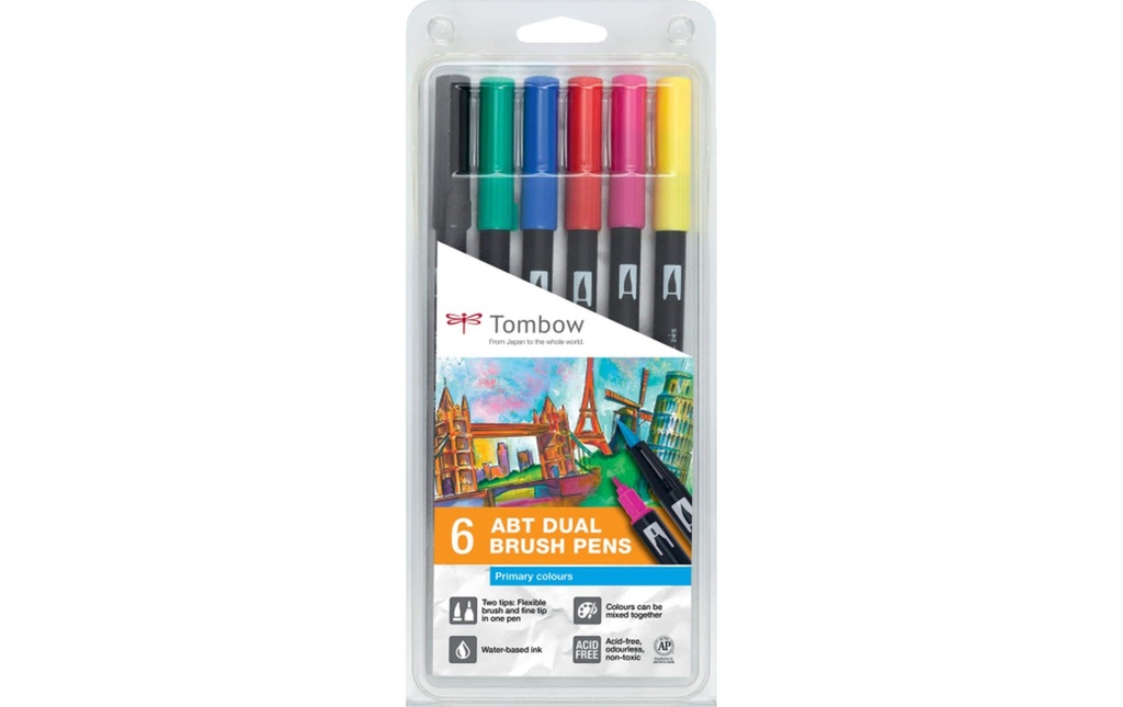 TOMBOW Tombow brush pen couleur base (6 pces)