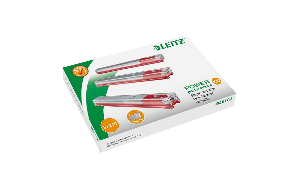 LEITZ agrafes K12 rouge (1050 pces)