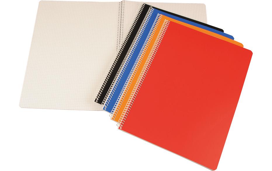 NATURA LINE Cahier spirale A5 quad.4mm ass (96 pces)