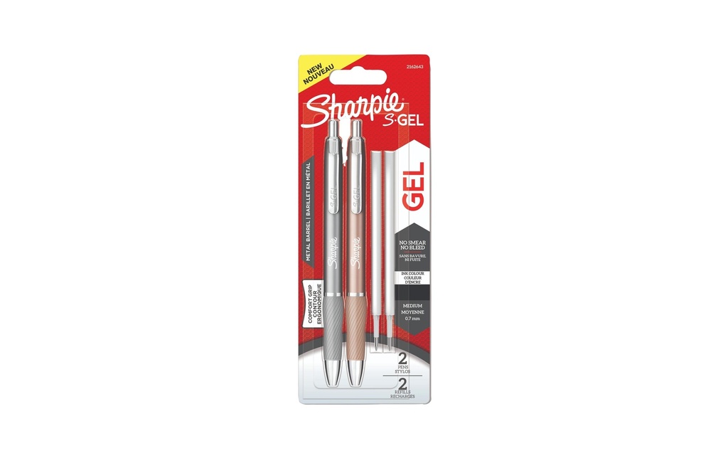 SHARPIE Stylo + mines S-Gel noir (4 pces)