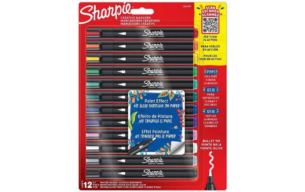 SHARPIE Marq.acryl.Kreativ poi.ron.12p (12 pces)