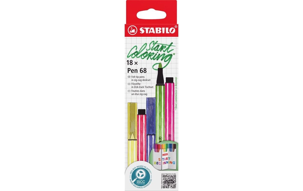STABILO Pen 68 Zick Zack 18pcs (18 pces)
