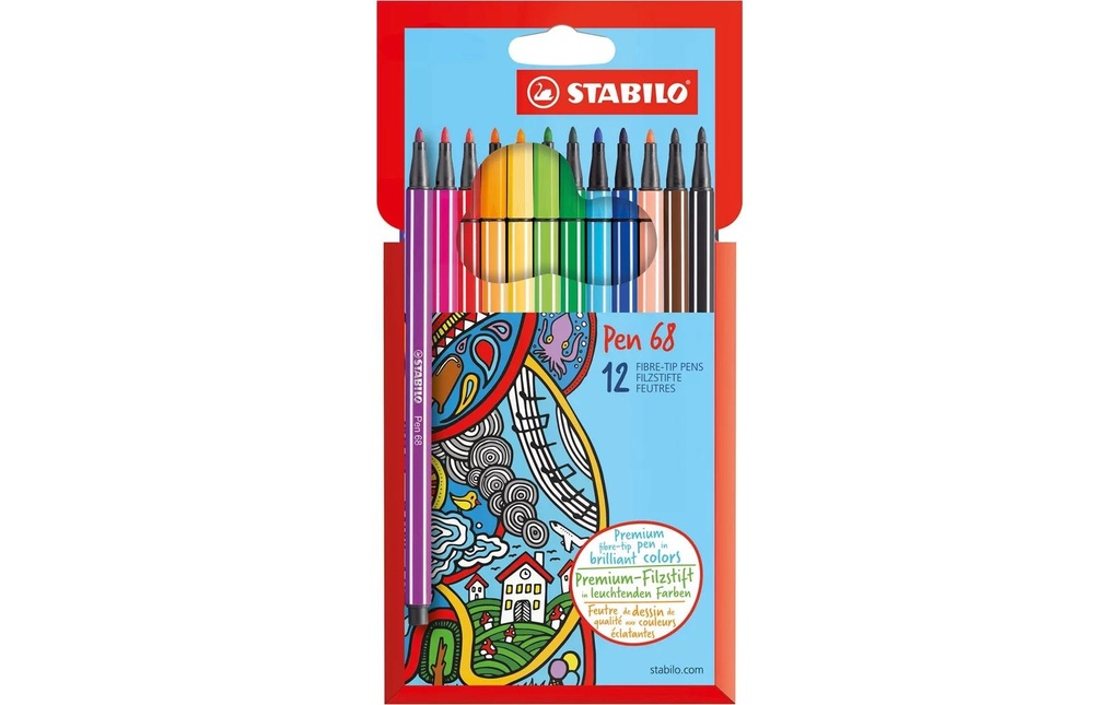 STABILO Pen 68 étui en carton (12 pces)