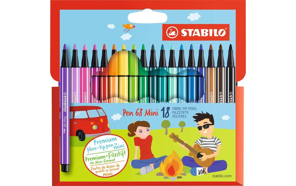 STABILO Pen 68 MINI étui (18 pces)
