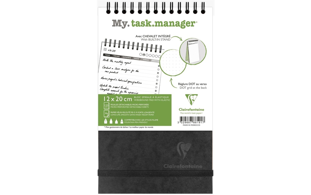 CLAIREFONTAINE AgeBag Task M 12x20 noir (125 pces)