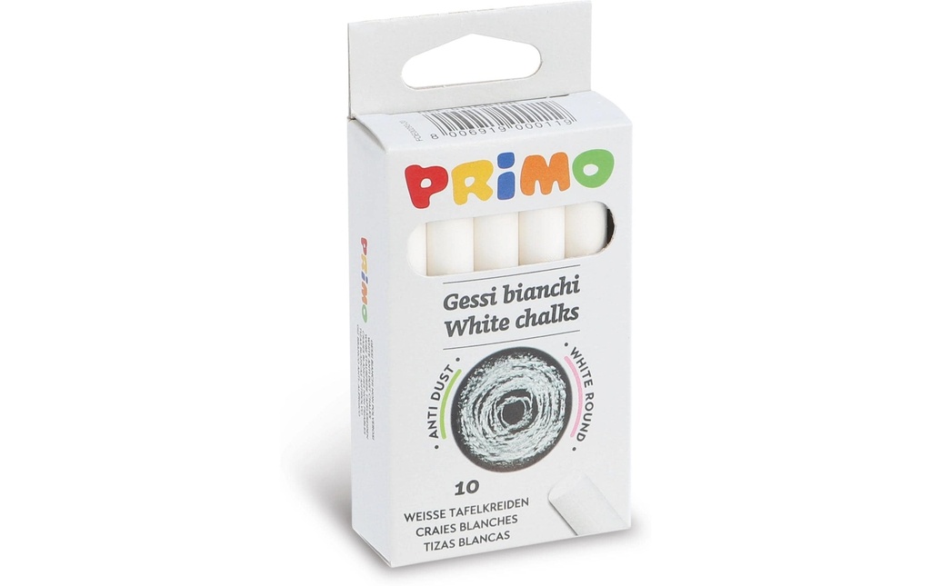 PRIMO Craie sanc pouss.blan.pr.tabl. (10 pces)