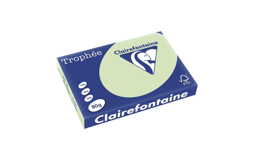 CLAIREFONTAINE Pap.copie A4 80g vert jade (500 pces)