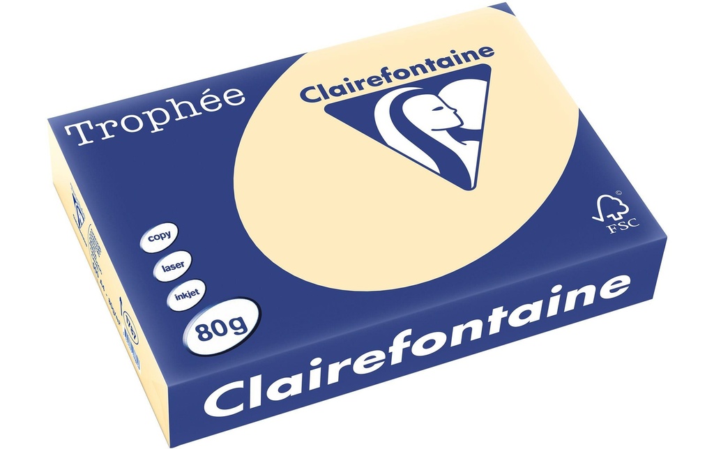 CLAIREFONTAINE Pap.copie A4 80g chamois (500 pces)