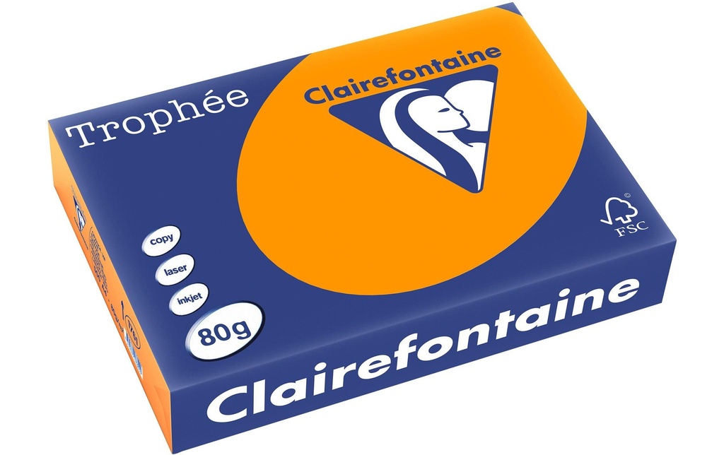 CLAIREFONTAINE Pap.copie A4 80g orange (500 pces)