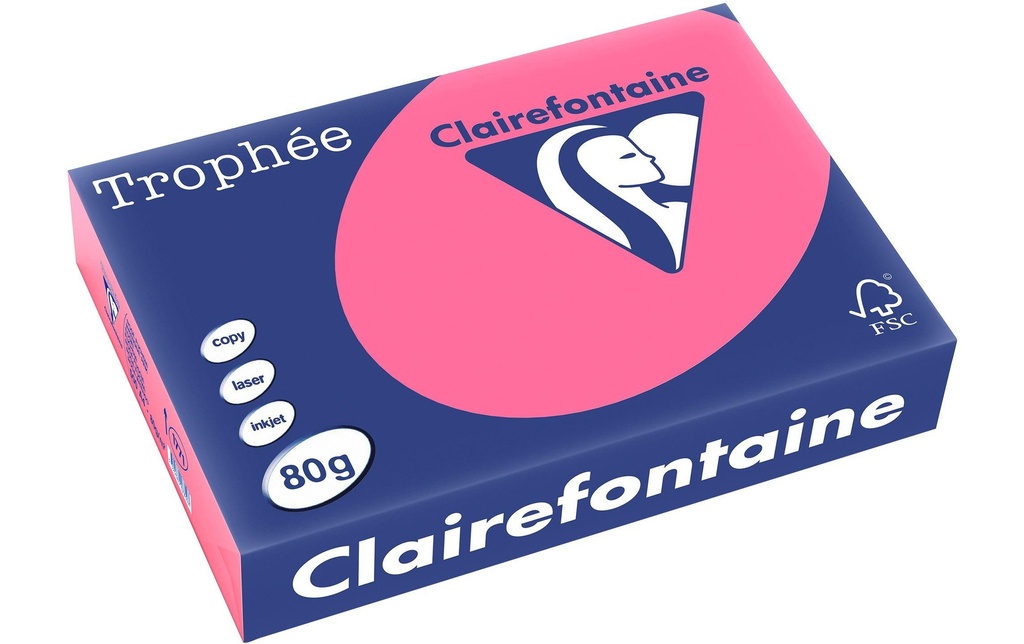 CLAIREFONTAINE Pap.copie A4 80g eosin (500 pces)