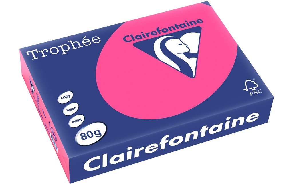 CLAIREFONTAINE Pap.copie A4 80g rose fluo (500 pces)