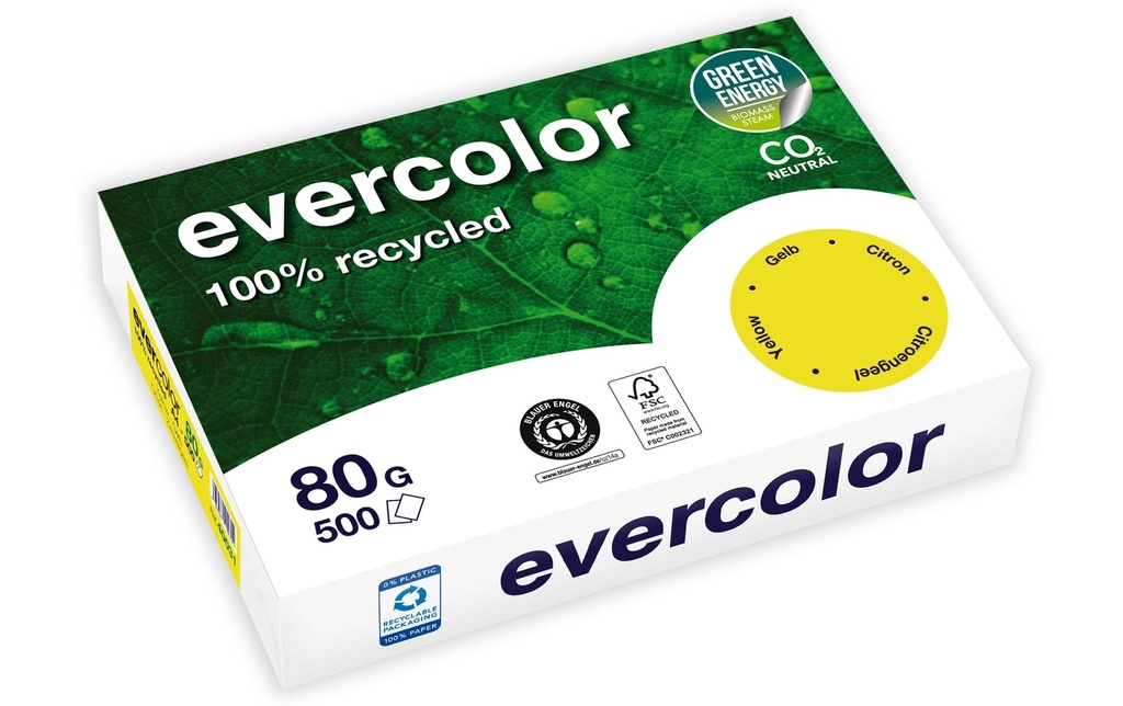 CLAIREFONTAINE Pap.copie A4 80g jaune (500 pces)