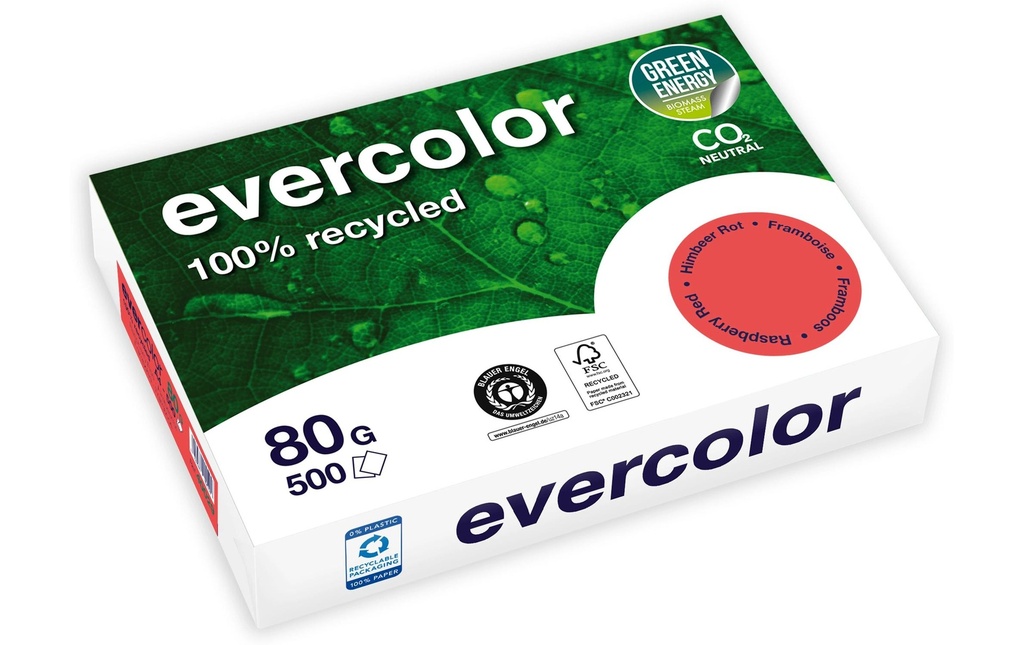 CLAIREFONTAINE Pap.copie A4 80g rouge framb. (500 pces)