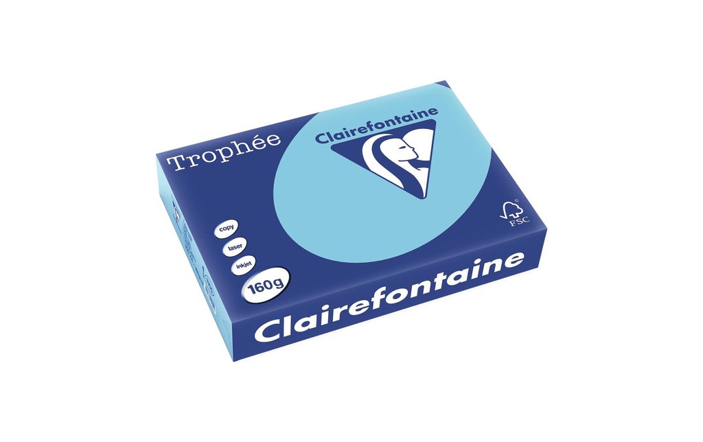 CLAIREFONTAINE Pap.copie A4 160g bleu (250 pces)