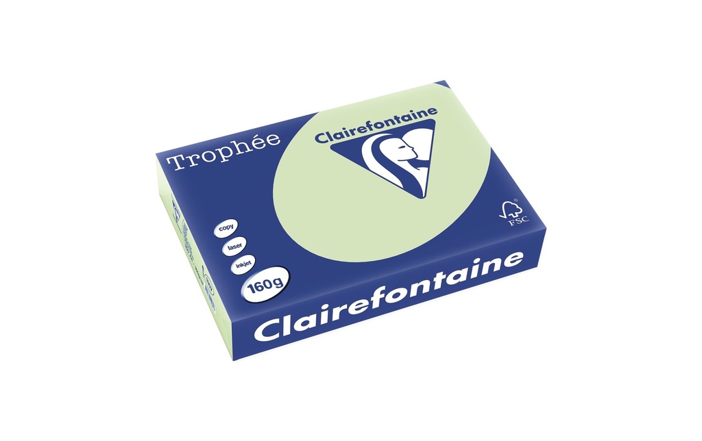 CLAIREFONTAINE Pap.copie A4 160g vert jade (250 pces)