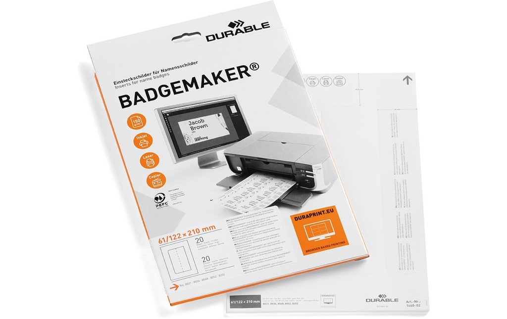 DURABLE Badgemaker 61x210mm (20 pces)