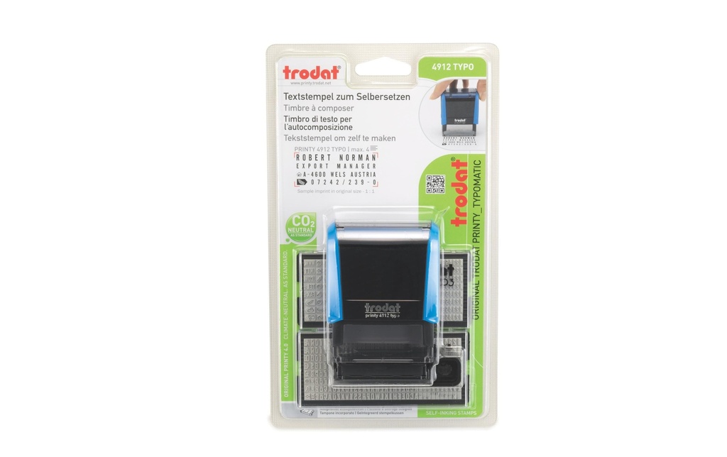 TRODAT Timbre 4912 Printy TYPO bleu