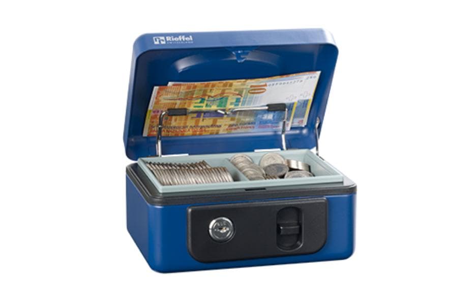 [978600003] RIEFFEL Caisse à monnaie DeLuxe 1 bleu