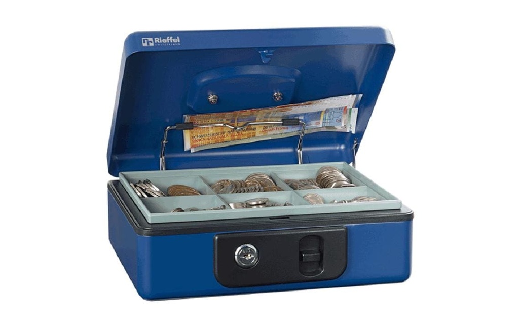 RIEFFEL Caisse à monnaie DeLuxe 3 bleu