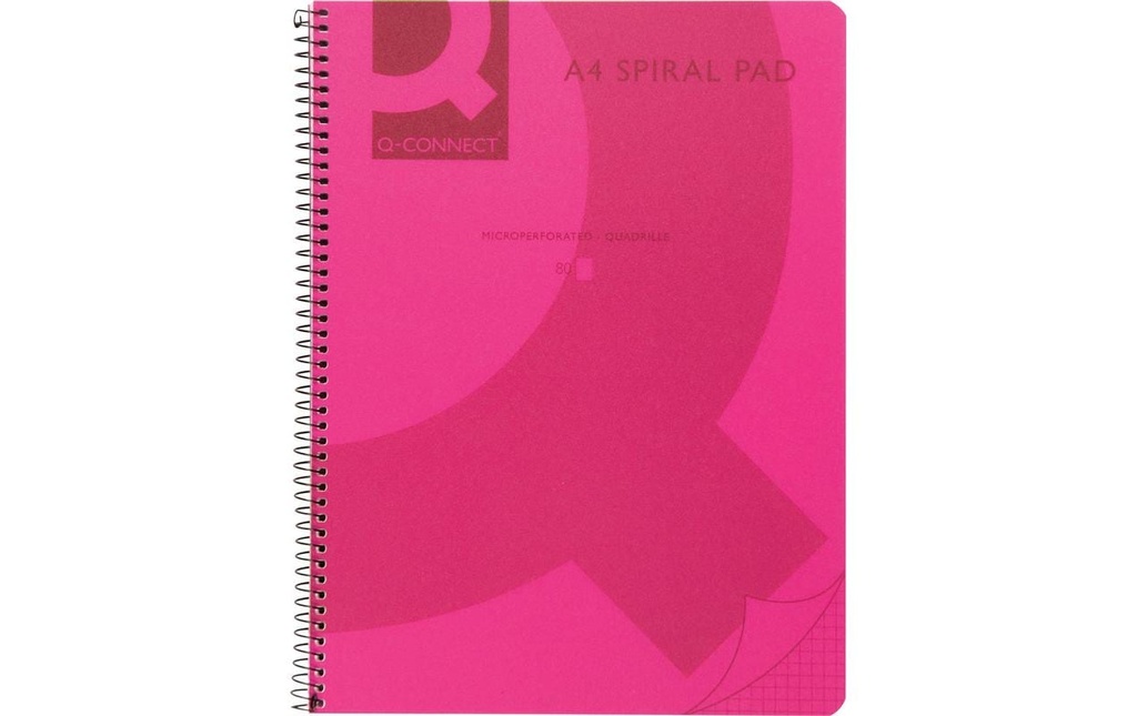 Q-CONNECT Cahier spiral A5 5mm quad.pink (160 pces)
