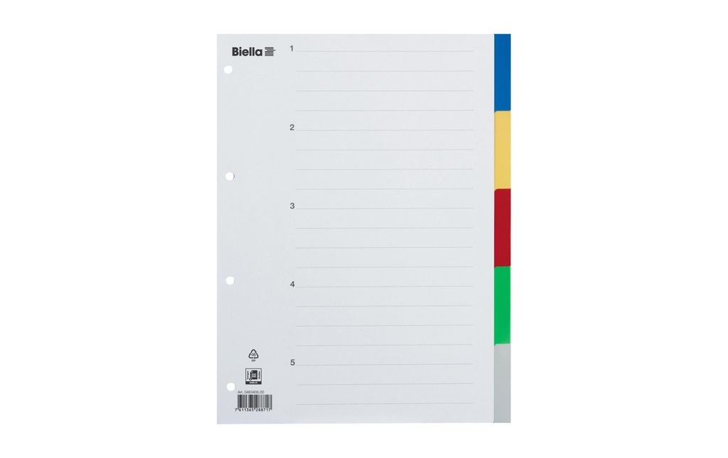 BIELLA Répertoire PP A4 neutre 5pcs