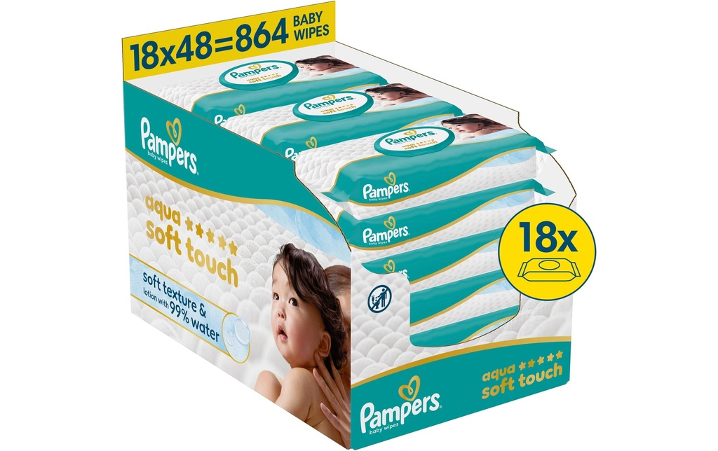 Pampers Lingettes humides Aqua Soft Touch