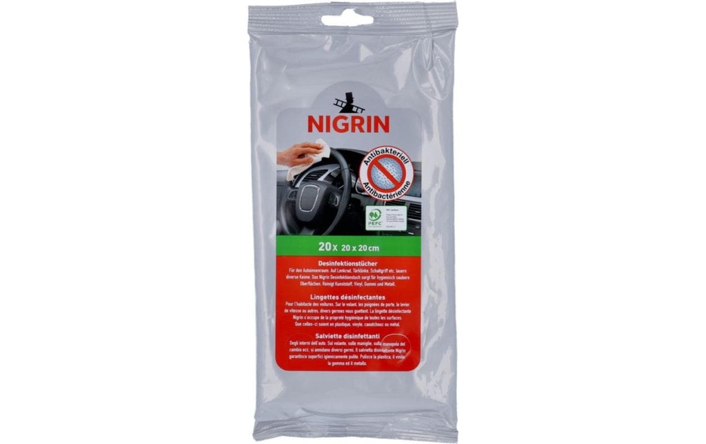 NIGRIN Lingettes désinfectantes 20 pièces