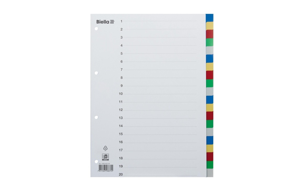 BIELLA Répertoire PP A4 neutre 20ongl