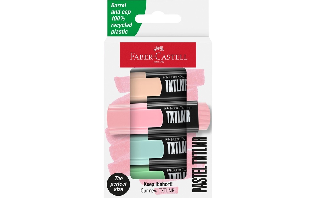 Faber-Castell Surligneur TXTLNR Pastel Set de 4 étuis en carton