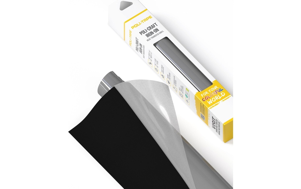 Poli-Tape Film thermocollant Tubitherm Flock, 30.5 x 61 cm, noir mat