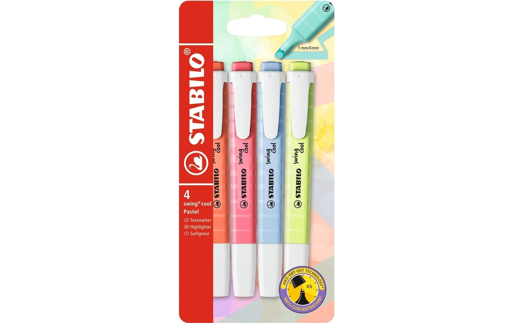 STABILO Swing cool étui carton Pastel (4 pces)